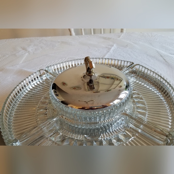 Vintage Kromex Lazy  Susan Divided  Serving Dish - Picture 3 of 13